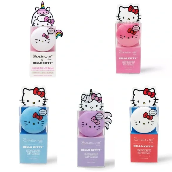 New! BUNDLE The Crème Shop x Hello Kitty Macaron Lip Balm x 5